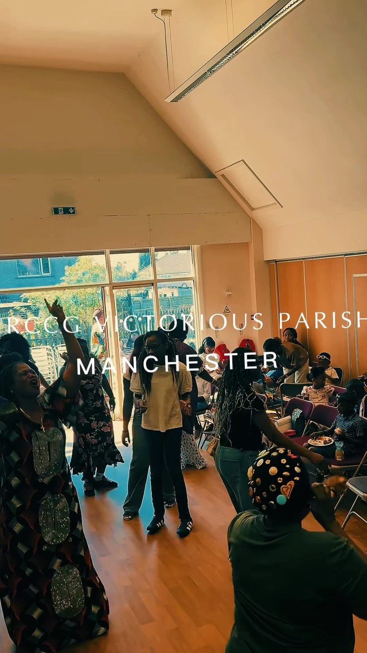 Our congregation gathered in worship at RCCG Victorious Parish Manchester